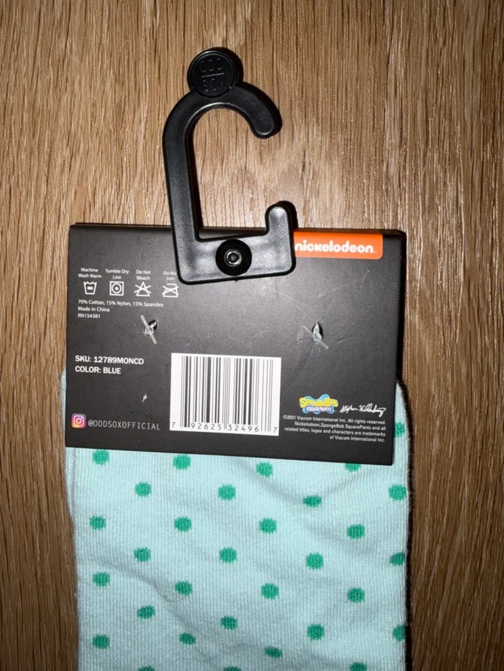 Odd Sox Nickelodeon Squidward Sponge From Bob Men’s Crew Socks Size 8-12 New
